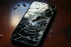 Shattered Phone broken glass. Generate ai Product Image 1
