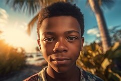 Photo of Bahamian young male on exotic nature background. Ge Product Image 1