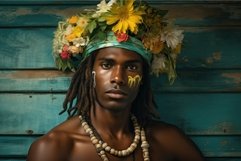 Serene Photo of Bahamian young male on exotic nature backgro Product Image 1