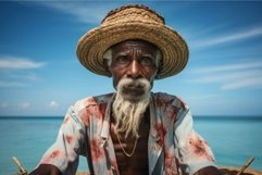 Vibrant Photo of Bahamian young male on exotic nature backgr Product Image 1