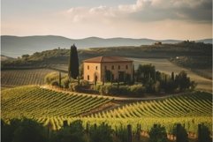 Landscape of tuscany winery scenic rural. Generate AI Product Image 1