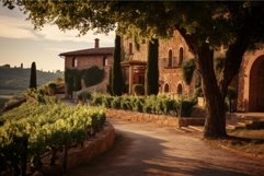 Serene Landscape of tuscany winery scenic rural. Generate AI Product Image 1