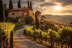 Picturesque Landscape of tuscany winery scenic rural. Genera Product Image 1