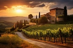 Expansive Landscape of tuscany winery scenic rural. Generate Product Image 1