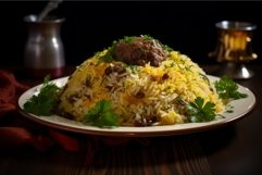 Tender Pilaf meat bowl asian. Generate Ai Product Image 1