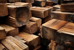 Fragrant Piles of natural wooden boards. Generate ai Product Image 1