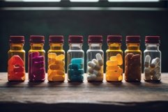 Compact Pills drug bottles. Generate Ai Product Image 1