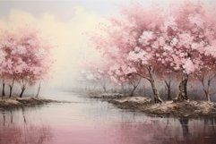 Tranquil Pink magical forest. Generate Ai Product Image 1