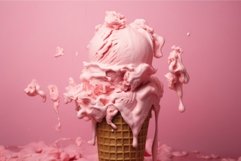 Creamy Pink ice cream. Generate Ai Product Image 1