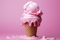 Fruity Pink ice cream. Generate Ai Product Image 1