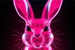 Glowing Pink neon rabbit. Generate Ai Product Image 1