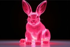 Striking Pink neon rabbit. Generate Ai Product Image 1