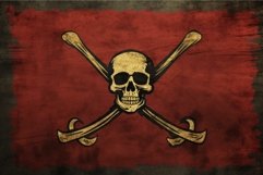 Weathered Pirate flag vintage. Generate Ai Product Image 1