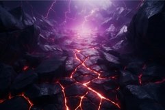 Plain magma cracks purple lights. Generate Ai Product Image 1