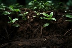 Verdant Plant growing forest soil. Generate Ai Product Image 1