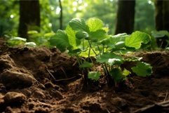 Thriving Plant growing forest soil. Generate Ai Product Image 1