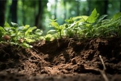 Abundant Plant growing forest soil. Generate Ai Product Image 1