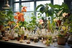 Experimental Laboratory biology plants. Generate Ai Product Image 1