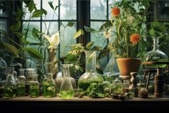 Controlled Laboratory biology plants test. Generate Ai Product Image 1