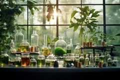 Complex Laboratory biology plants science. Generate Ai Product Image 1