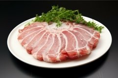 Plate raw pork. Generate Ai Product Image 1