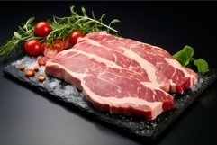 Fresh Plate raw pork. Generate Ai Product Image 1