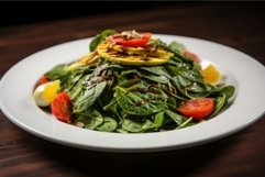 Leafy Plate spinach salad. Generate Ai Product Image 1