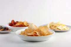 Plates potato chips snack. Generate Ai Product Image 1