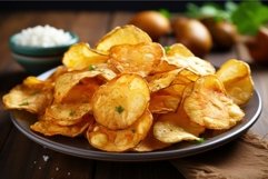 Addictive Plates potato chips snack. Generate Ai Product Image 1