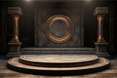 Wooden Wood podium stage platform. Generate Ai Product Image 1