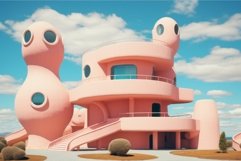 Unconventional Surreal architecture house. Generate Ai Product Image 1