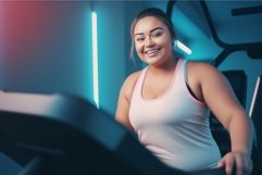 Plus size woman gym. Generate Ai Product Image 1