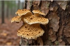 Polypore fungi tree closeup photo. Generate Ai Product Image 1