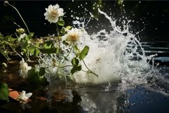 Serene Pond calm water splash. Generate Ai Product Image 1
