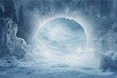 Enchanting Portal ice fantasy mountain. Generate Ai Product Image 1