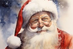 Vibrant Portrait santa watercolor banner. Generate Ai Product Image 1