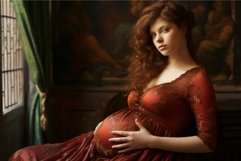 Youthful Pregnant young woman. Generate Ai Product Image 1