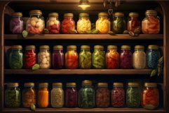 Stocked Preserves shelves. Generate Ai Product Image 1