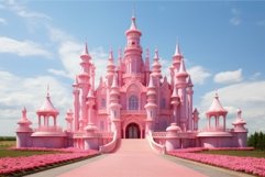 Pink princess castle tower. Generate Ai Product Image 1