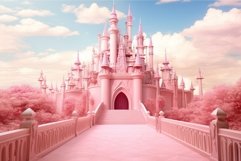 Majestic Pink princess castle tower. Generate Ai Product Image 1