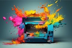 Printer color splashes. Generate Ai Product Image 1