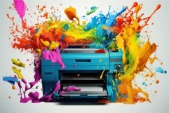 Diverse Printer color splashes. Generate Ai Product Image 1