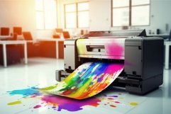 Printer color splashes paints. Generate Ai Product Image 1