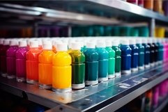 Multicolored Printer color splashes paints. Generate Ai Product Image 1