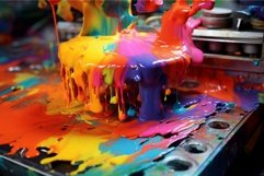 Glossy Printer color splashes paints. Generate Ai Product Image 1