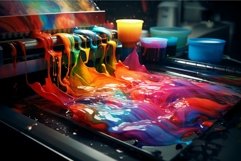 Saturated Printer color splashes paints. Generate Ai Product Image 1