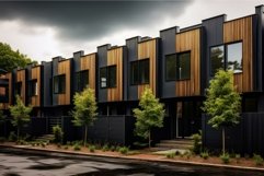 Private black townhouses. Generate Ai Product Image 1