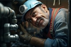 Happy professional plumber portrait. Generate Ai Product Image 1