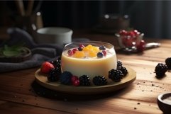 Pudding berries food. Generate Ai Product Image 1
