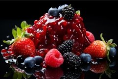 Juicy Pudding berries. Generate Ai Product Image 1